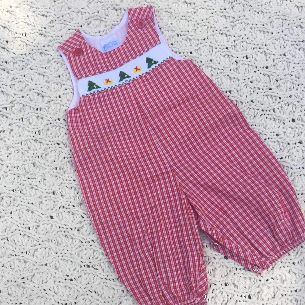 Christmas tree smocked jumper